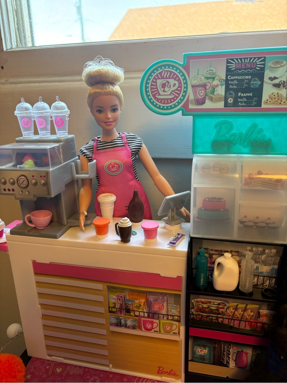 Barbie Pink and Turquoise Café Playset with Doll